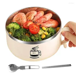 Dinnerware Ramen Noodle Bowl Soup Bowls With Handles And Sealed Lid Portable Cooker Dishwasher Safe For College Dorm Room