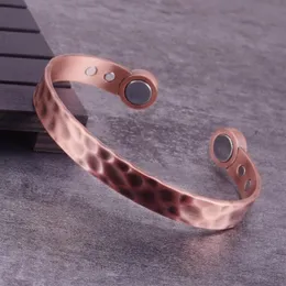 Copper Magnetic Armband Men 10mm Justerbara fördelar Hälsa Magnet Energi Öppna manschett Bangles Bangle248n