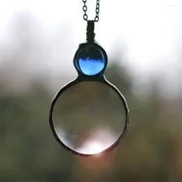 Pendant Necklaces 1Pcs Magnifier Necklace Round Single Lens Metal Chain Gift For Parents Reading Mother's Day Women Je M9T0