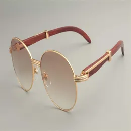 2019 New Round Sunglasses 19900692-1サングラスレトロファッションサンバイザー天然木製寺院サングラス270N