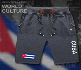Küba Küba Mens Shorts Plaj Man Men039s Board Shorts Bayrak Egzersiz Zipper Cep Ter Vücut İnşa Pamuk Markası Cu Cub2556515