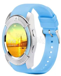 V8 Smart Watch Bluetooth Watches Android med 03M Camera MTK6261D DZ09 GT08 Smartwatch för Android -telefon med detaljhandelspaketet Chea4964852