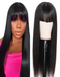 Peruanische Maschine hergestelltes menschliches Haar Perücken mit Pony 150 Remy Hair Glueless Perücke für Frauen2430670