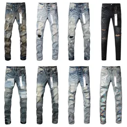 Roxo Jeans Denim Calças Mens Jeans Designer Jean Calças Pretas High-End Qualidade Design Reto Retro Streetwear Casual Sweatpants Designers Corredores Pant