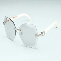 Direktförsäljning DHL Fashion High-End Cutting Pochromic Lens AB-8300817 Natural White Buffalo Horns Temples 58-18-1286T