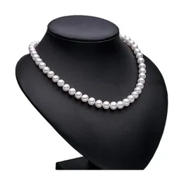 Neach White Near Round Pearl Necklace 8-9 mm Gioielli perle d'acqua dolce naturale per donne Regali di fidanzamento classico 231222