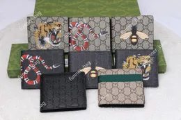 plånbokskvalitet ko läder herrar djur designers mode kort plånbok läder svart orm tiger bee kvinnor lyxväskor korthållare med presentförpackning hdmbags2023