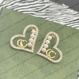 5A Heart Double Letter G Designer Designer أقراط Crystal Alphabet Dangler مع صندوق