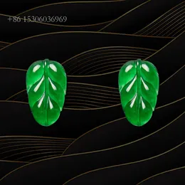 Jade verde natural solteira Lucky Leaf Leaf Maya jadeite Ston