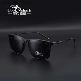 Sunglasses Cook Shark polarized sunglasses men's sunglasses women's UV protection driving special color-changing glasses trend personalityL231225