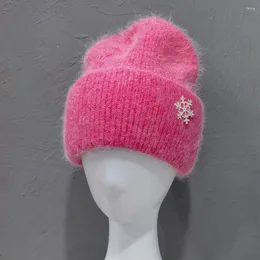 بيريتس بيع قبعة الشتاء القبعات الفرو الحقيقية للنساء ندفة الثلج دافئة قبعة الباردة صلبة البالغة غطاء رأس غطاء الرأس