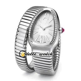 Мода Tubogas 101816 Ladies Watches 102493 SP35C6SDS 1T Женские часы швейцарский кварц белый циферблат бриллиант Безель SS Стальная обмотка BRAC243R
