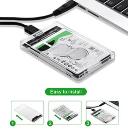 Disco rigido USB 30 SATA ESTERNO ESTERNO da 25 pollici HDD SSD Box Coperchio trasparente Casa trasparente1281782