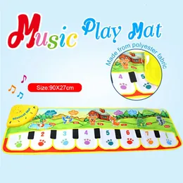 Big Size Baby Musical Play Mat with Animal Voice Justerbar Piano Tangentbord Toy Instrument Infantil Early Education Gift 231225