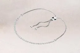 100 925 prata esterlina espumante corrente ajustável slider tênis pulseira pavimentar zircônia cúbica moda feminina casamento noivado je2735460