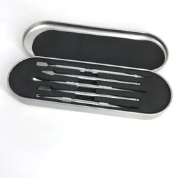 À venda ferramentas de 5pcs em uma caixa de metal aço inoxidável DAB Tools Kit de acessórios para fumantes para o óleo de erva seca