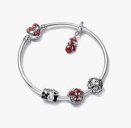 Hochpoligarm 100 925 Sterling Silber Spinnen Anhänger Anhänger Charm Bracelet Fashion Hochzeit Schmuck Set für Frauen Geschenke 9731146