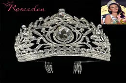 Miss Universe Philippines Crown Tiara Classic Silver Color Rhinestone Wedding Bridal Tiara RE998 Y2008079765198