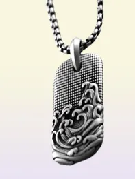 Men Necklace Stainless Steel Vintage Man Ancient Sea Waves Pendants Jewelry 2021 Whole Pendant Necklaces7576900