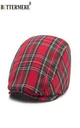 BUTTERMERE Womens Plaid Flat Caps Male Casual Cotton Vintage Berets Hats Summer Spring Classic Checkered Stylish Gatsby Cap4273836