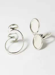 Pustki pierścień beasnice z dwoma okrągłą tacą ramki pasuje 12 mm okrągłe szklane kabochony Id biżuterii mody 269963526054
