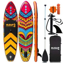 Inflatable Stand Up Paddle Board Surf SUP Includes Pump Backpack Coil Leash Waterproof Bag Pad 231225