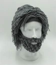 Wig Beard Hats Hobo Mad Scientist Caveman Handmade Knit Warm Winter Cap Men Women Halloween Gifts Funny Party Beanies 5 Färger 228130279