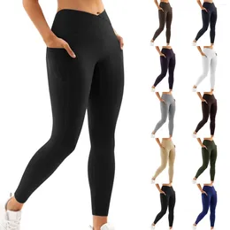 Calça ativa ioga longa com bolso feminino esportivo casual leggings de secagem rápida calça fitness absorvente suor calça ropa deportiva mujer