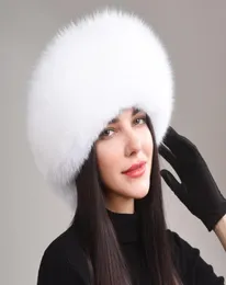 Womens Real Fox Fur Hat Russian Ushanka Winter Warm Aviator Trapper Bomber Ski Earmuffs Cap9725697