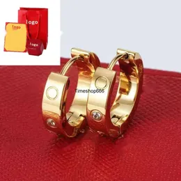 Com caixa de titânio aço 18k rosa ouro designer brinco para mulheres requintado simples moda brincos femininos jóias presentes2024