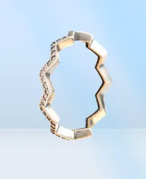 Dames Heren Glinsterende Zigzag Ring 925 Sterling Zilver Volledige CZ Diamanten Bruiloft Sieraden Voor Vriendin Cadeau Ringen Met Originele Doos Set4323660