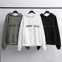 Das neue Produkt von AW, Essentials Hoodies, reflektierende gedruckte Klebstoff und Plüschhäuser -Sportpullover, locker sitzende, lange schläfrige Top -Verschlüsse