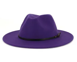 British Style Lady Jazz Hat Men Women Fedora Panama Felt Hatt Belt Buckle Decor Wide Brim Party Formal Hat Large Size4548985