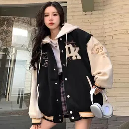 American Street Letter bestickte Jacken und Mäntel Frauen Y2K Retro Hip Hop Trend Baseball Uniform Harajuku lose Freizeitjacke 231222