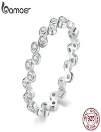 Anelli a grappolo Bamoer GAR123 S925 Argento sterling Trasparente CZ Bolla impilabile Dito per le donne Fidanzamento Matrimonio Dichiarazione Gioielli9779598