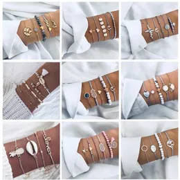 5pcs Geometrische hohle elektrische Kartenkugel Kombination geschichtetes Armband Set Perlen Armband Mehrfachstapelbares Armband Schmuck Adju239u