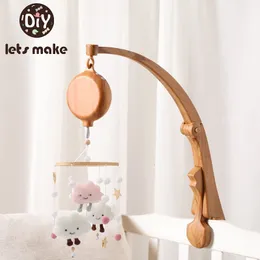 Vamos fazer bebê imitação de madeira cama sino suporte móvel pendurado chocalhos brinquedo cabide criança berço móvel cama sino brinquedo plástico suporte 231225