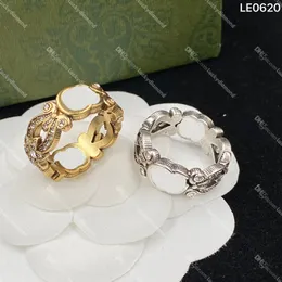 Women Letter Rings Designer Crystal Rings for Gift Gold Silver Lovers Band Ring Wedding Engagement Anniversary With Box Set