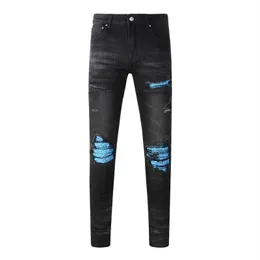 Designers Jeans Distressed France Fashion Pierre Straight Men's Biker Hole Stretch Denim Casual Jean Men Skinny Pants Elasticit 3658