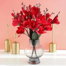 Fiori decorativi 1 fascio 20 teste decorazioni decorazioni per la casa decorazione da tavolo 20heads magnolia seta bouquet artificiale