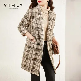 Giacche VIMLY LUNG BACKE PER DONNE 2022 COLLA INVERNA INVERNA COLLANE SPELLE SPELLE GIACCHETTI ELEGANTE VITME FEMME OverCOAT V0668