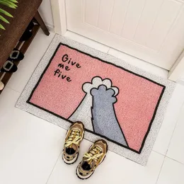 Front Door Mat Entrance Doormat Cartoon Printed 40x60cm Home Decor PVC Silk Loop Welcome Mats Non Slip Floor Rug Carpet 231225