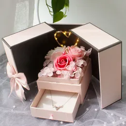 Seifen-Rosen-Schmuck-Box für eine Woche, Lippenstift-Halsketten-Box, Valentinstagsgeschenk