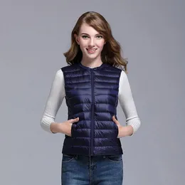 Jackets Ultra Thin Down Vest Women Plus Size Sleeveless Jacket Light White Duck Down Coat Winter Jacket Women Winter Vest Boodinerinle