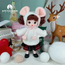 Regalo di Natale 2023 2024 Mini bambola BJD Nude Boy Toy Clothing Rebirth Baby 1/12 Sorpresa Sorrida Girl Fashion Interactive Children 231225