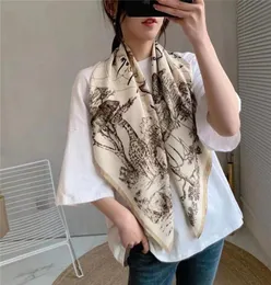 Lenços Peachyao 2021 Designs Twill Scarf Mulheres Grandes Xales Stoles Árvore Impressão Quadrado Foulards Femme Envoltório Bandana 90x90cm6617288