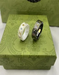 Männer Frauen Designer Ringe Mode Keramik Liebe Ring Verlobungen Für Frauen Mit Biene Edelstein Muster Klassische Paar Ringe Luxus je4282324