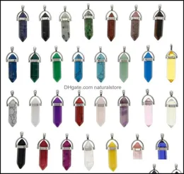 Pendant Necklaces Pendants Jewelry Ll Crystals Point 30 Pieces Mix Bk Whole Chakra Healing Stone Fo Dhdvy2591438