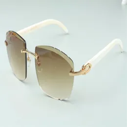 Новейшие высококачественные солнцезащитные очки Direct s с режущими линзами 4189706-A, белые палочки из натурального рога буйвола, размер 58-18-140 мм287R