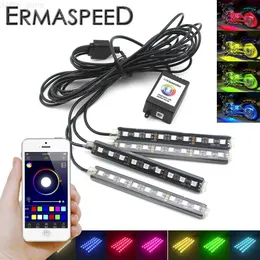 Motorradbeleuchtung 4 in 1 Motorrad -LED -Atmosphäre Streifen Light Android iOS App Control RGB Dekorative romantische LED -Lichter Univerall231225